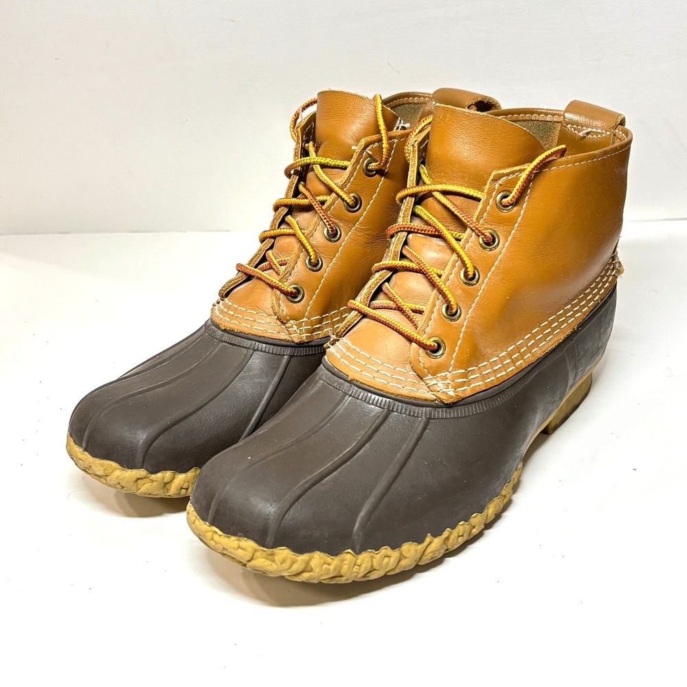 LL Bean Duck Boots Womens 10 Brown Leather‎ 6 Inch Waterproof Ankle Boot Preppy
